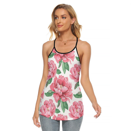 All-Over Print Women's Criss-Cross Open Back Tank Top