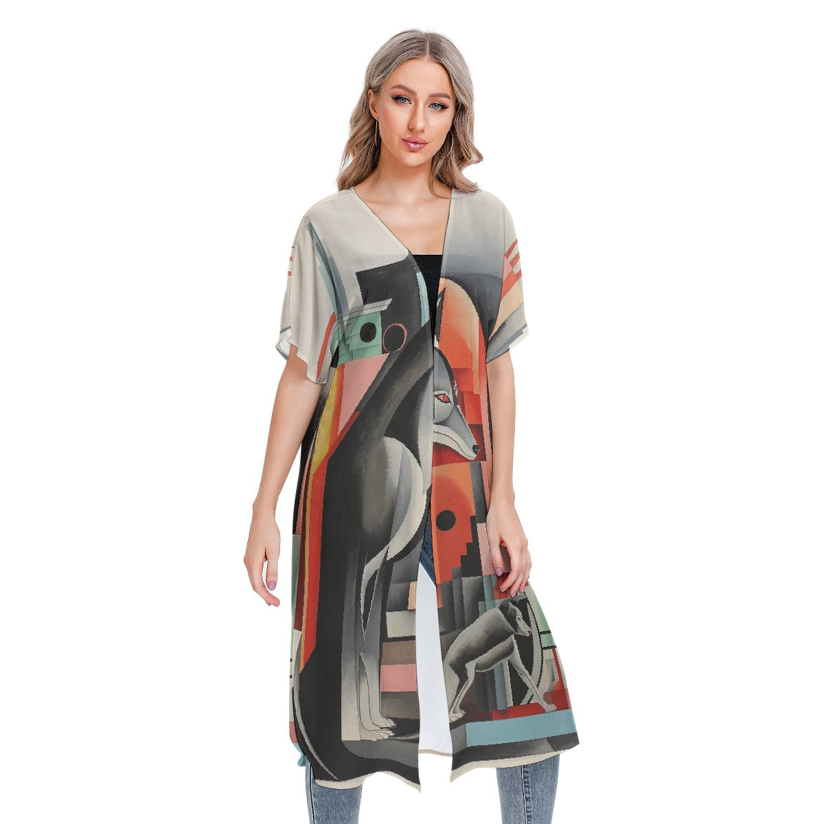 All-Over Print Women's Short Sleeve Cardigan