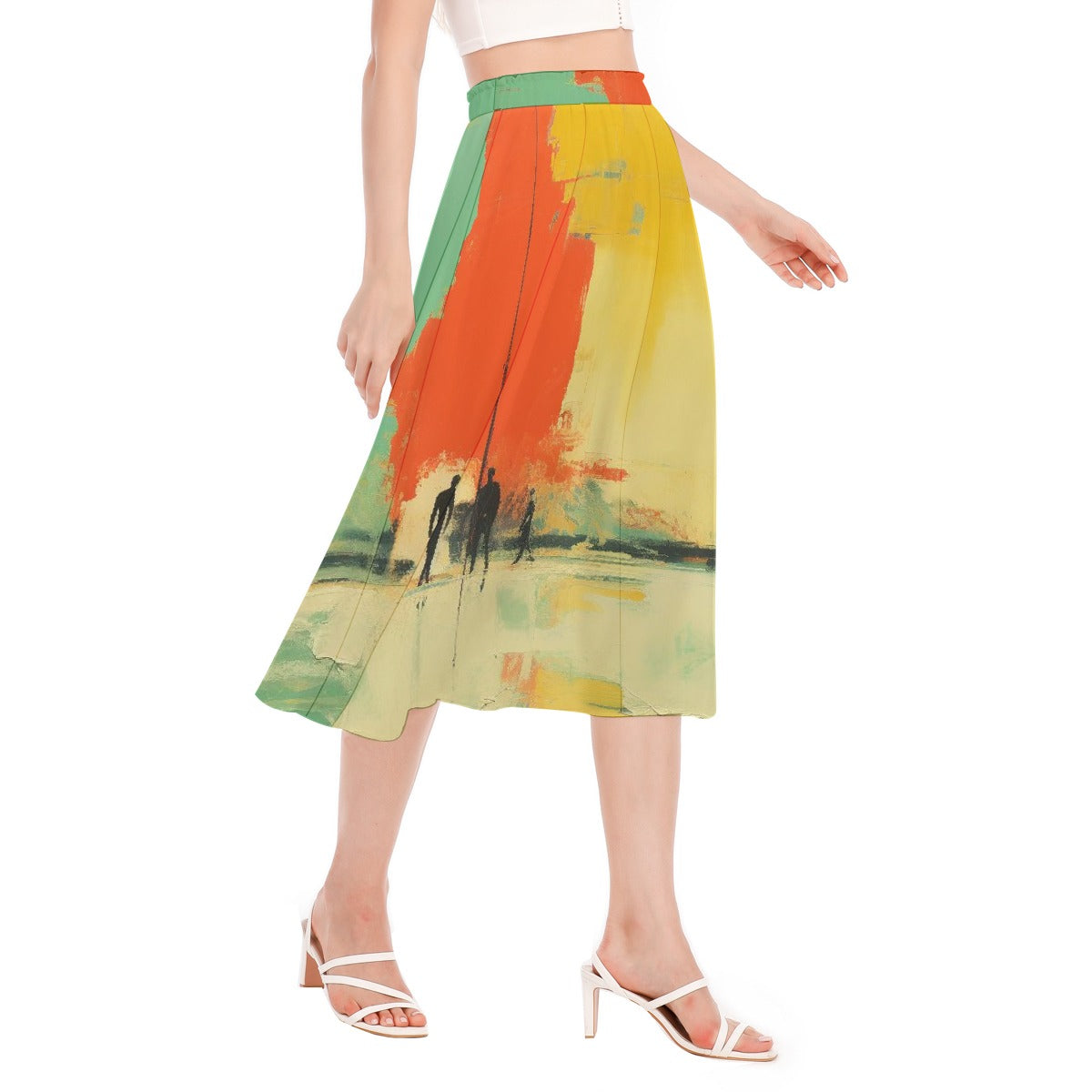 All-Over Print Women's Long Section Chiffon Skirt
