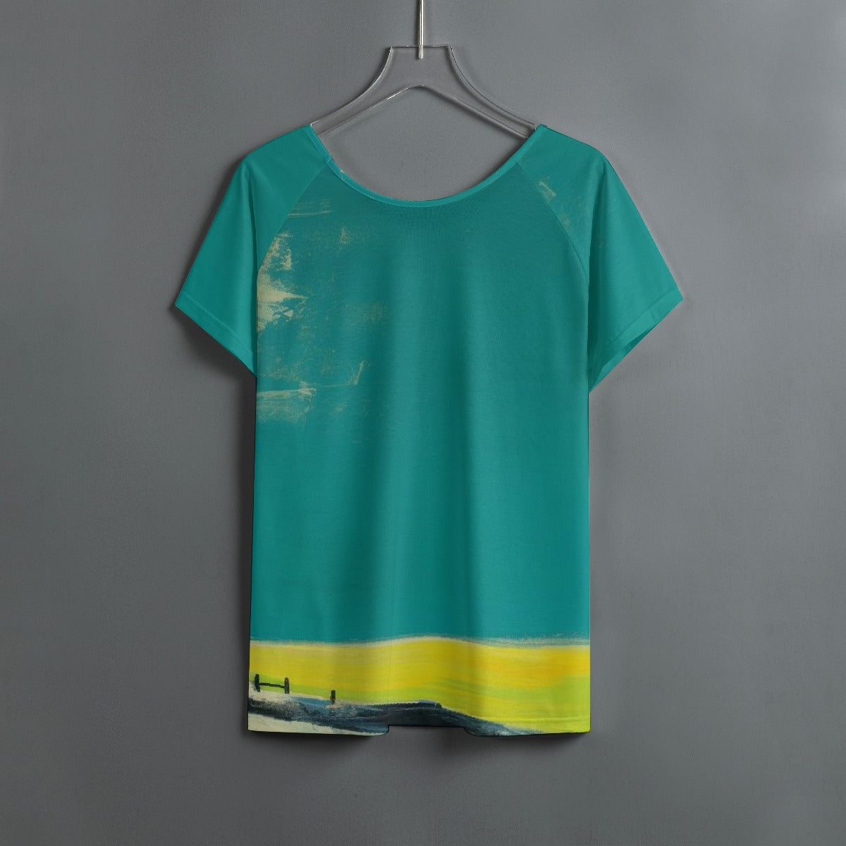 All-Over Print Women's Round Neck T-shirt With Raglan Sleeve