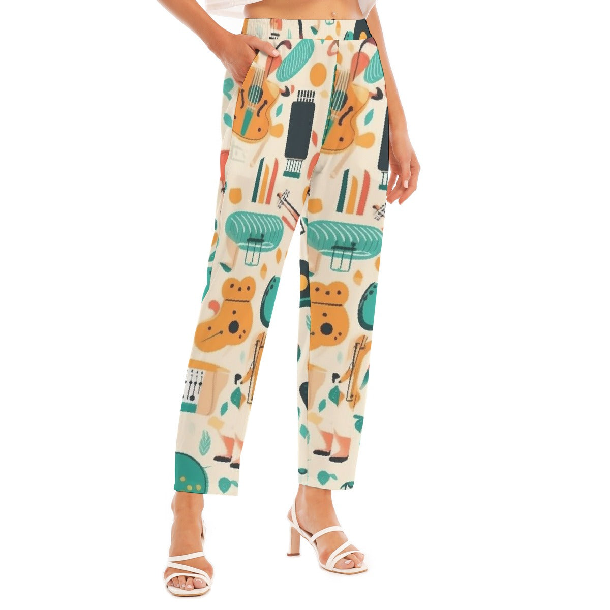 All-Over Print Women's Loose Straight-leg Pants