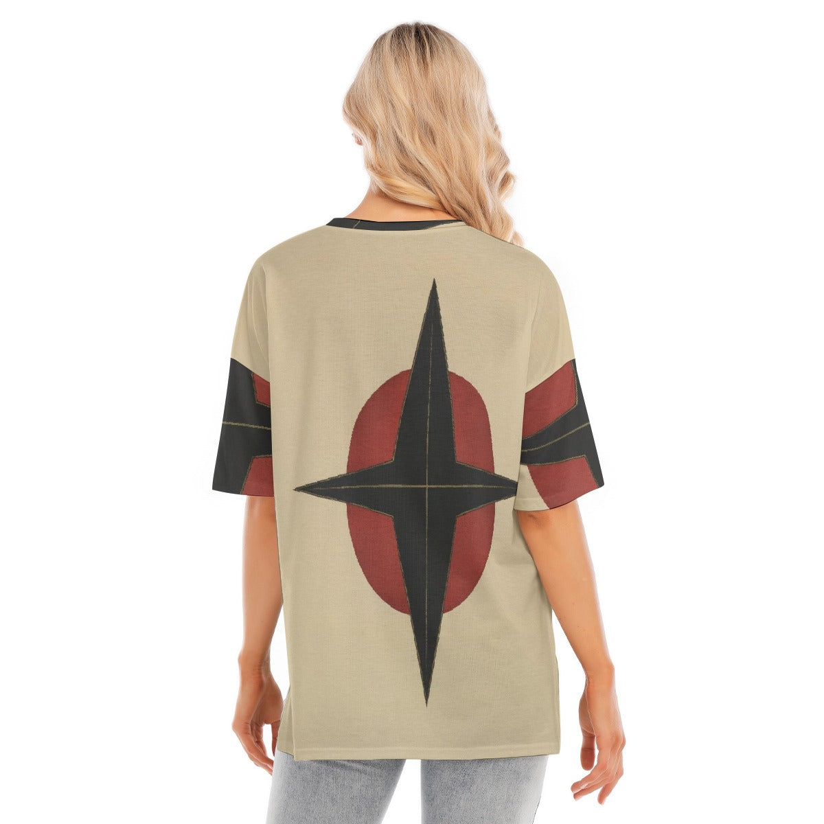 All-Over Print Women's Short Sleeves T-shirt With Hem Split