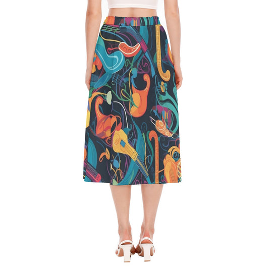 All-Over Print Women's Long Section Chiffon Skirt