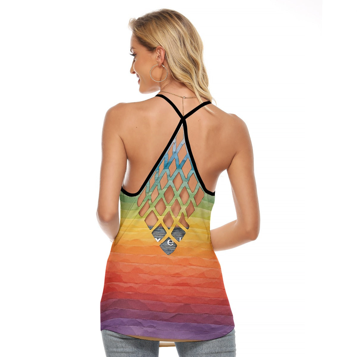 All-Over Print Women's Criss-Cross Open Back Tank Top