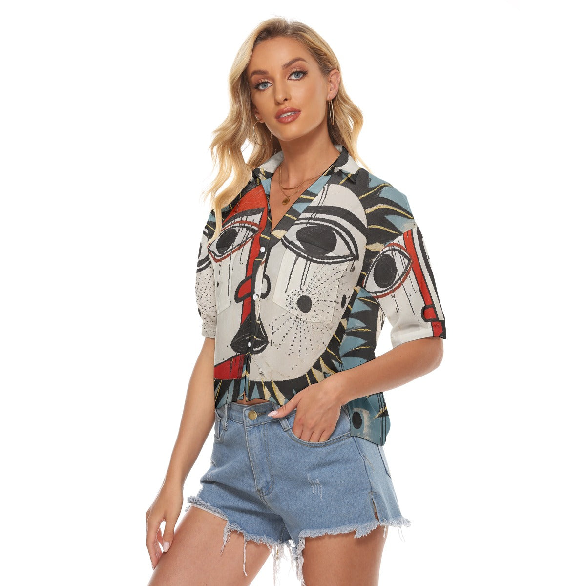 All-Over Print Women's V-neck Shirts