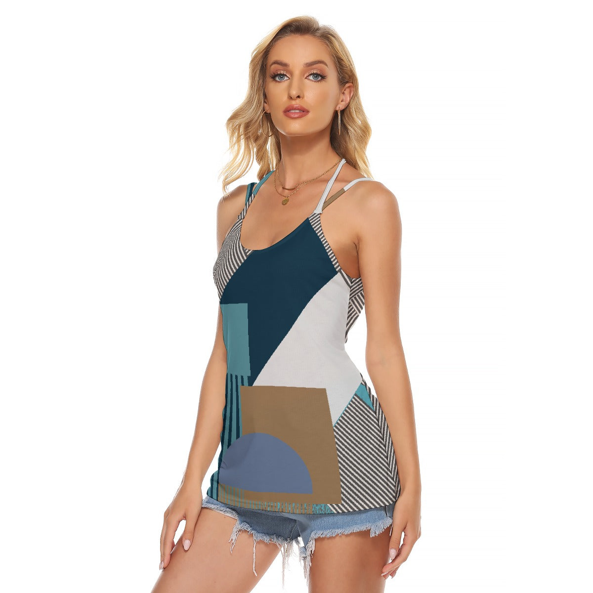 All-Over Print Women's Halter Top With Backless