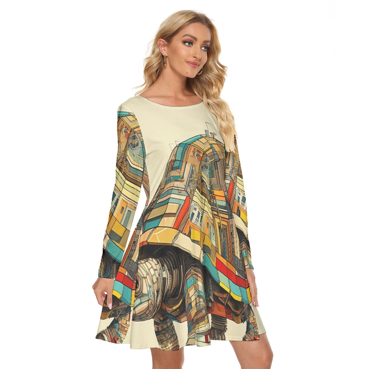 All-Over Print Women's Crew Neck Dress