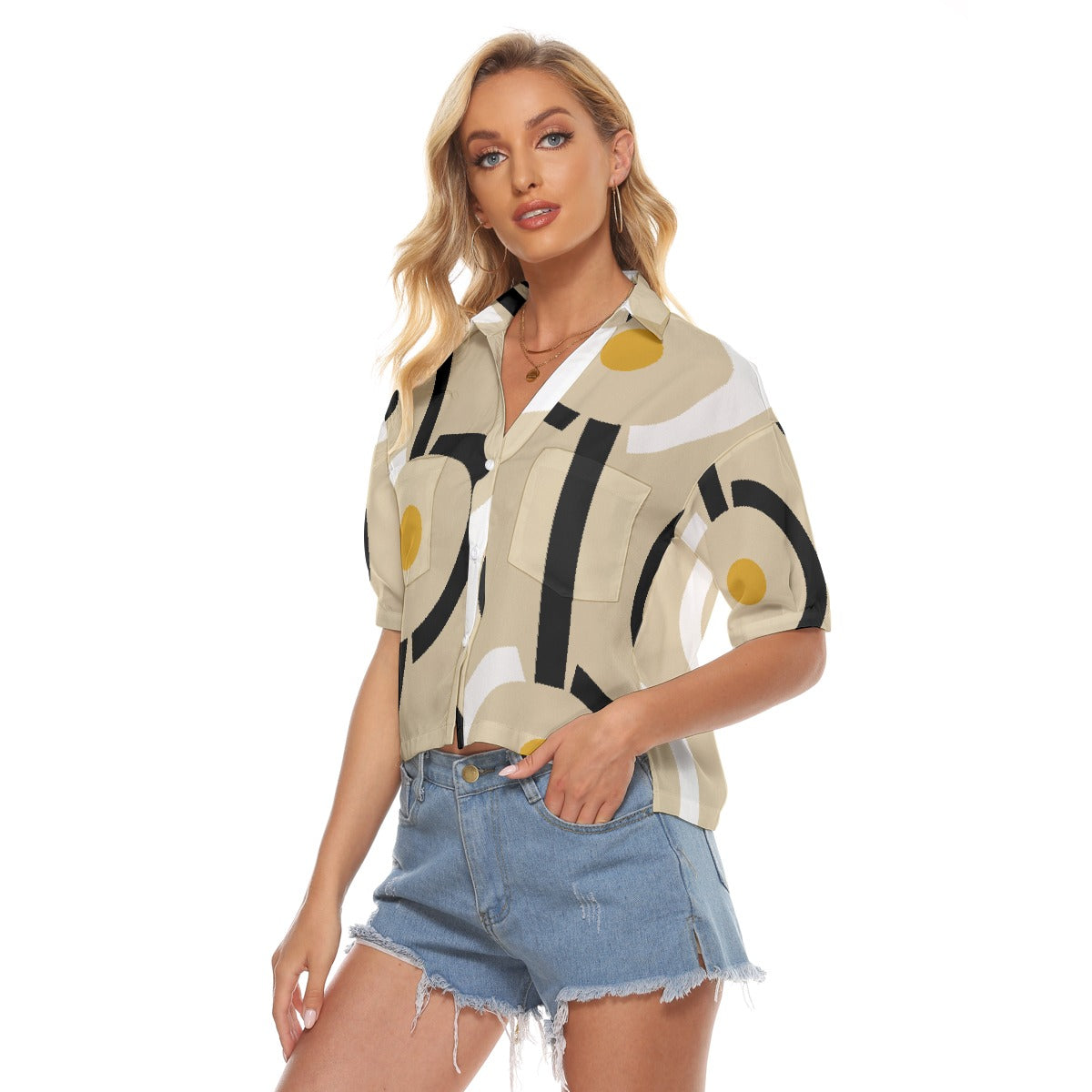 All-Over Print Women's V-neck Shirts