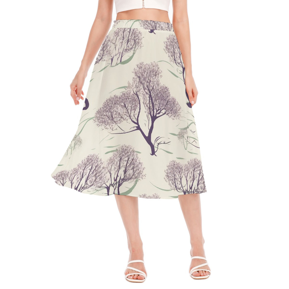 All-Over Print Women's Long Section Chiffon Skirt