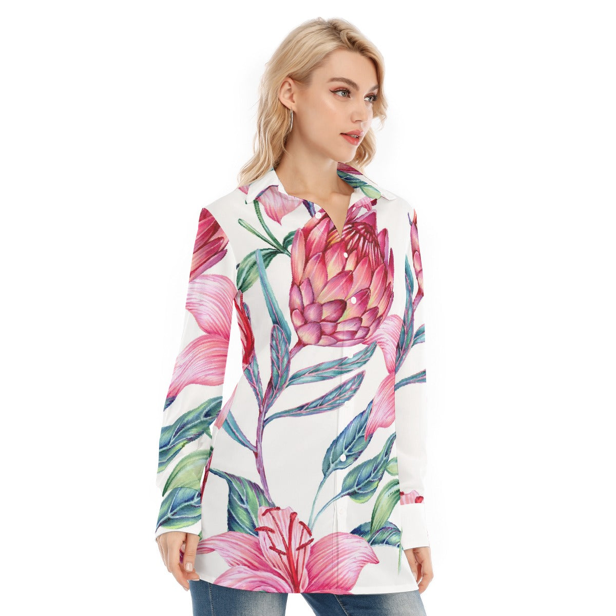 All-Over Print Women's Long Shirt
