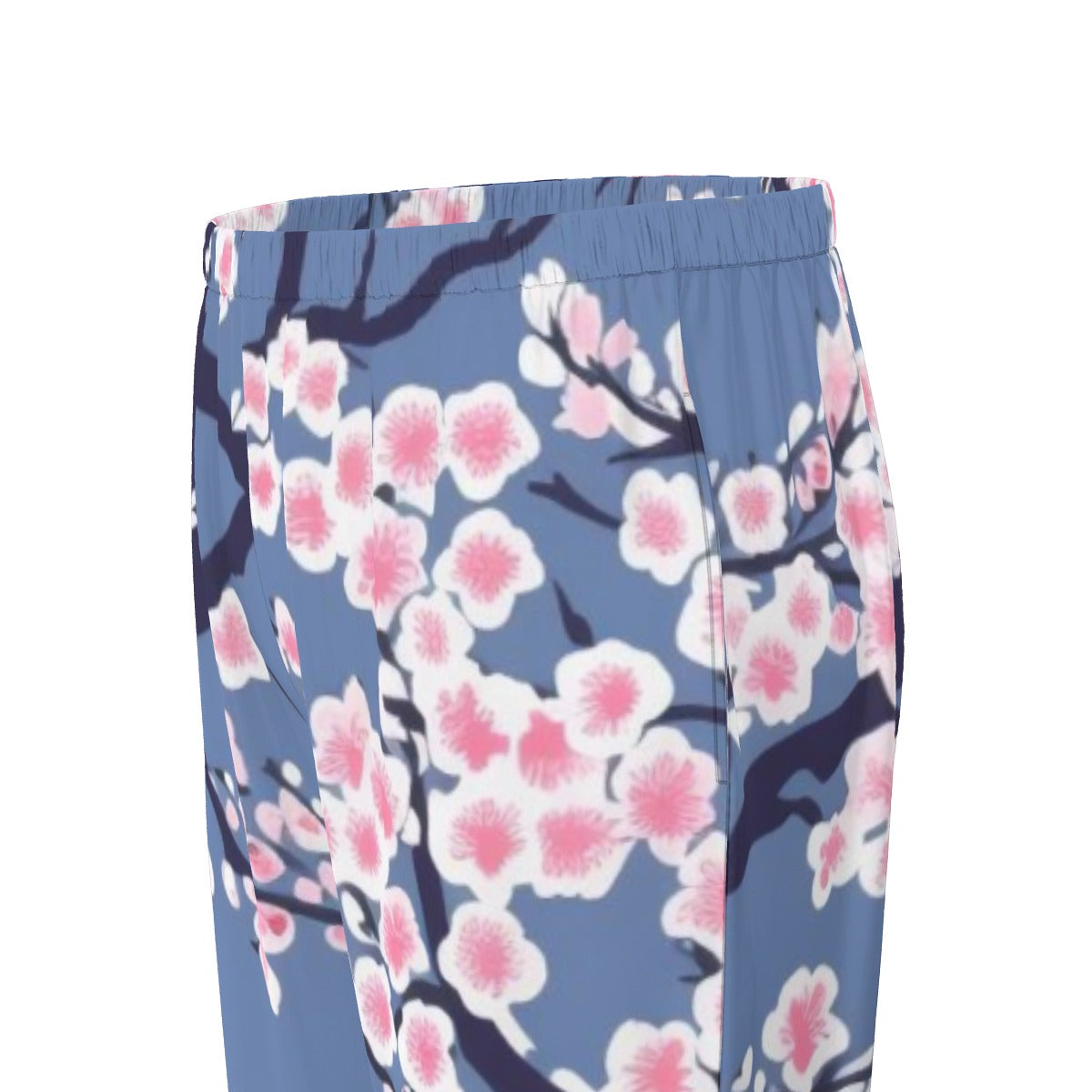 All-Over Print Women's Long Sleeve Pajama Set With Black Contrast Piping