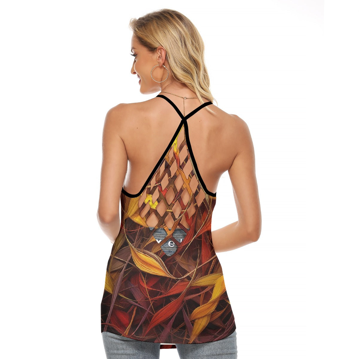 All-Over Print Women's Criss-Cross Open Back Tank Top