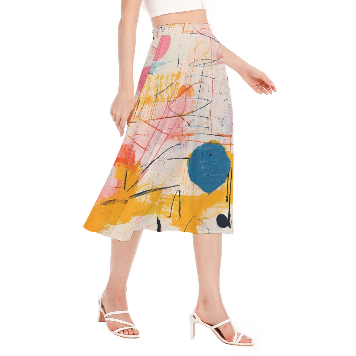 All-Over Print Women's Long Section Chiffon Skirt