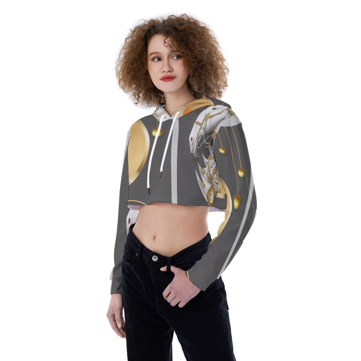 All-Over Print Women's Crop Top Hoodie