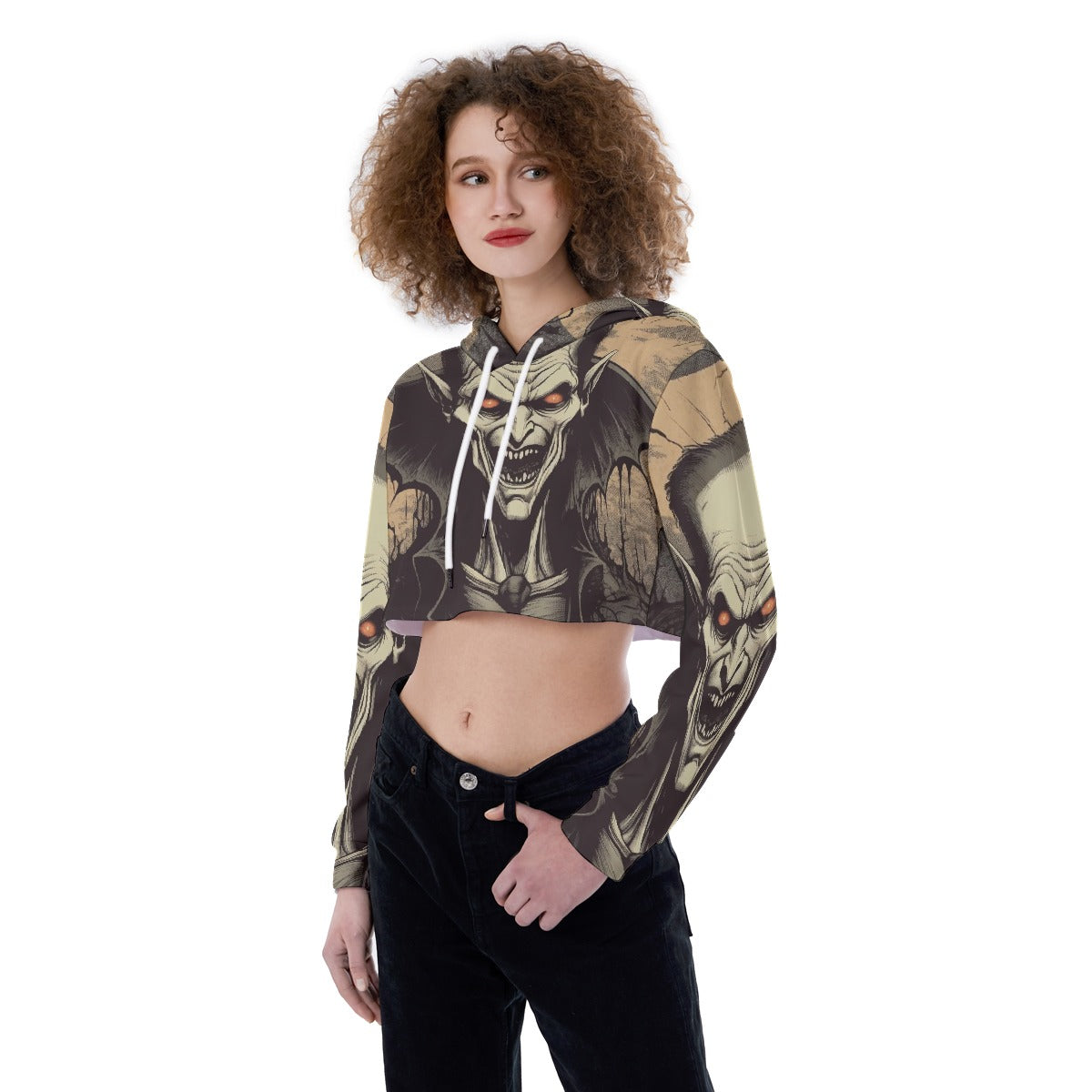 All-Over Print Women's Crop Top Hoodie