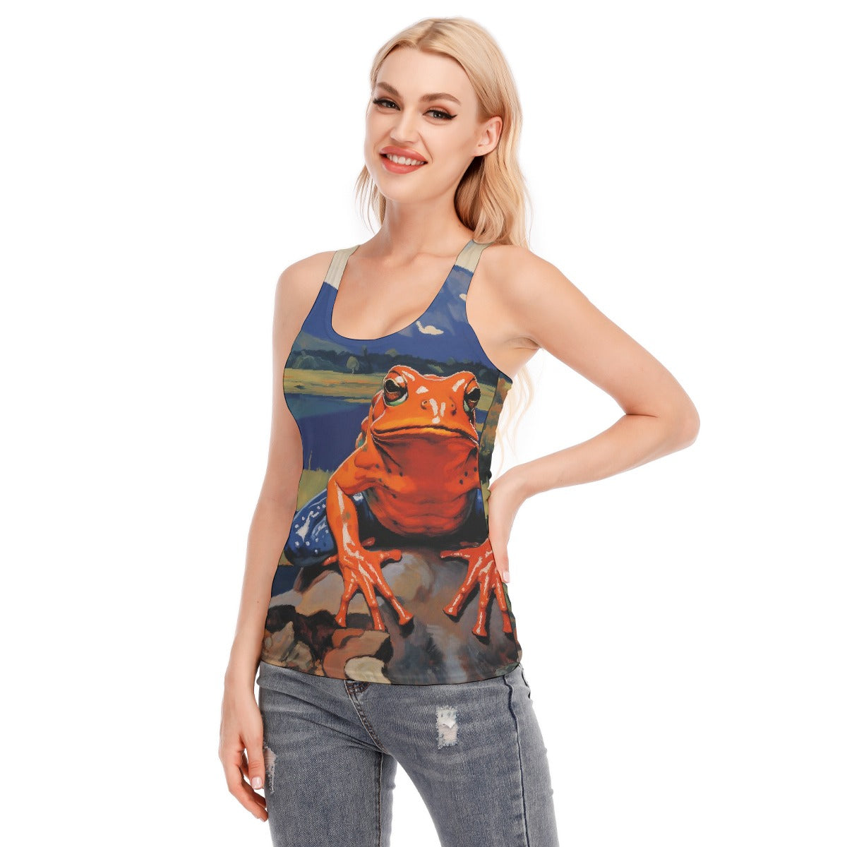 All-Over Print Women's Racer Vest | 190GSM Cotton