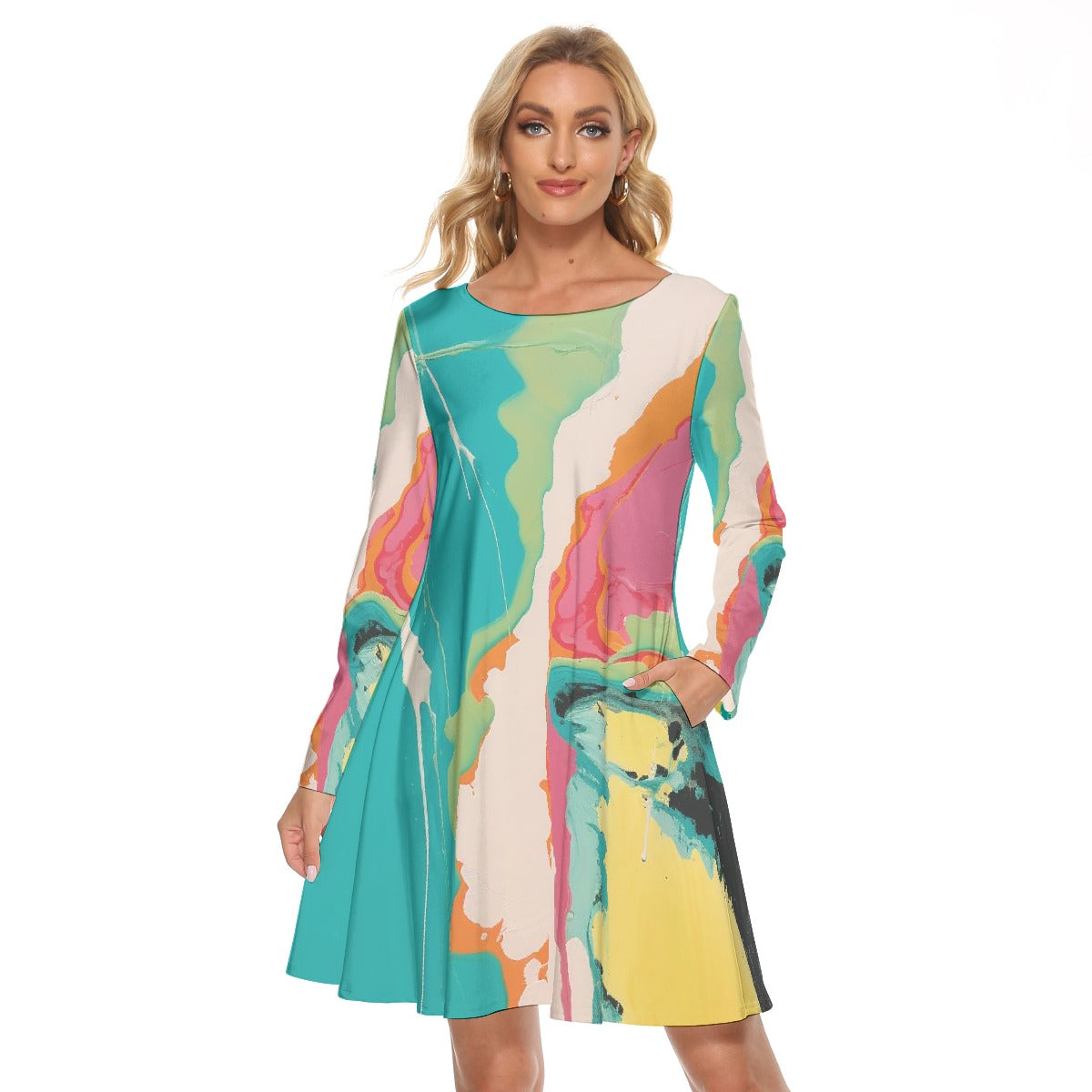 All-Over Print Women's Crew Neck Dress