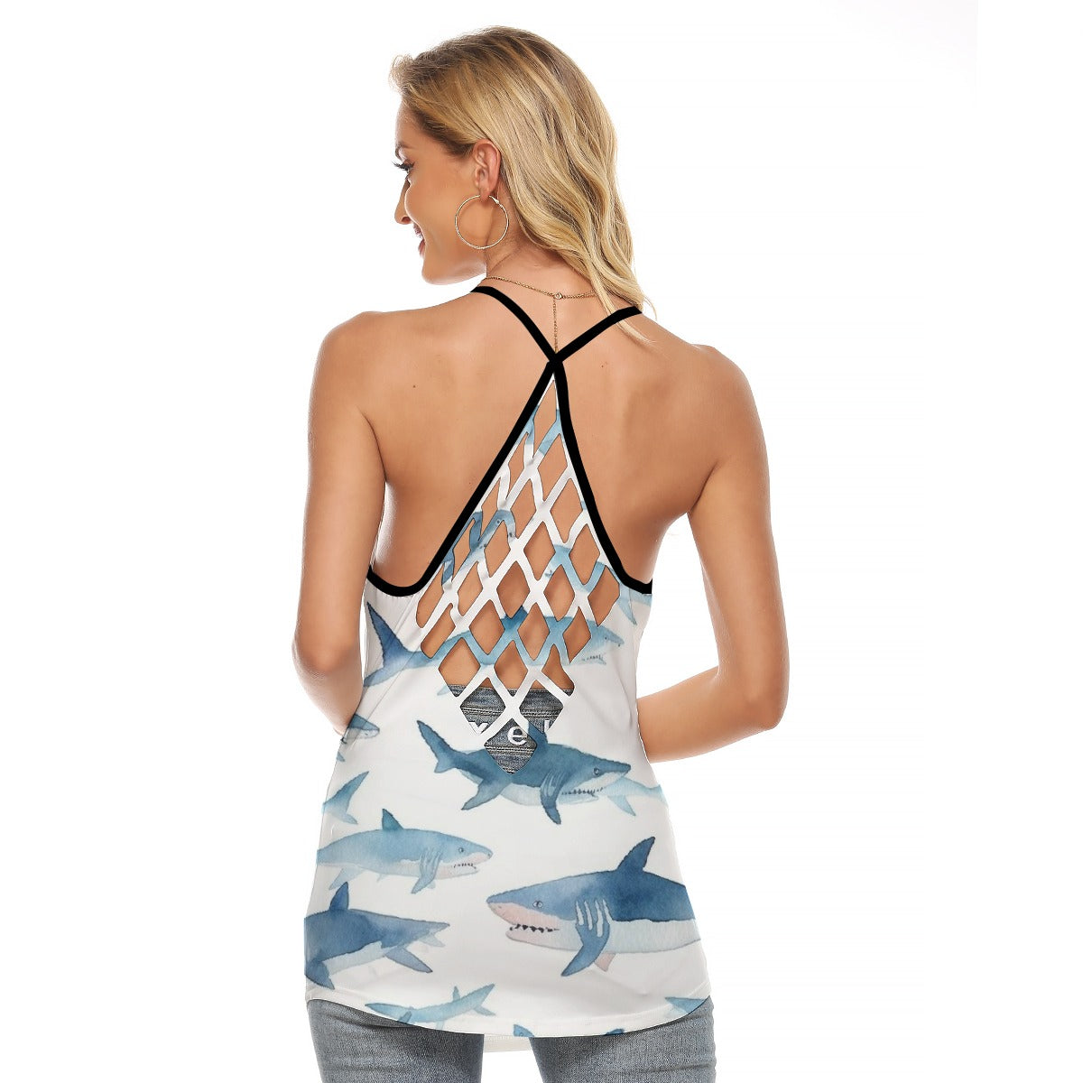 All-Over Print Women's Criss-Cross Open Back Tank Top