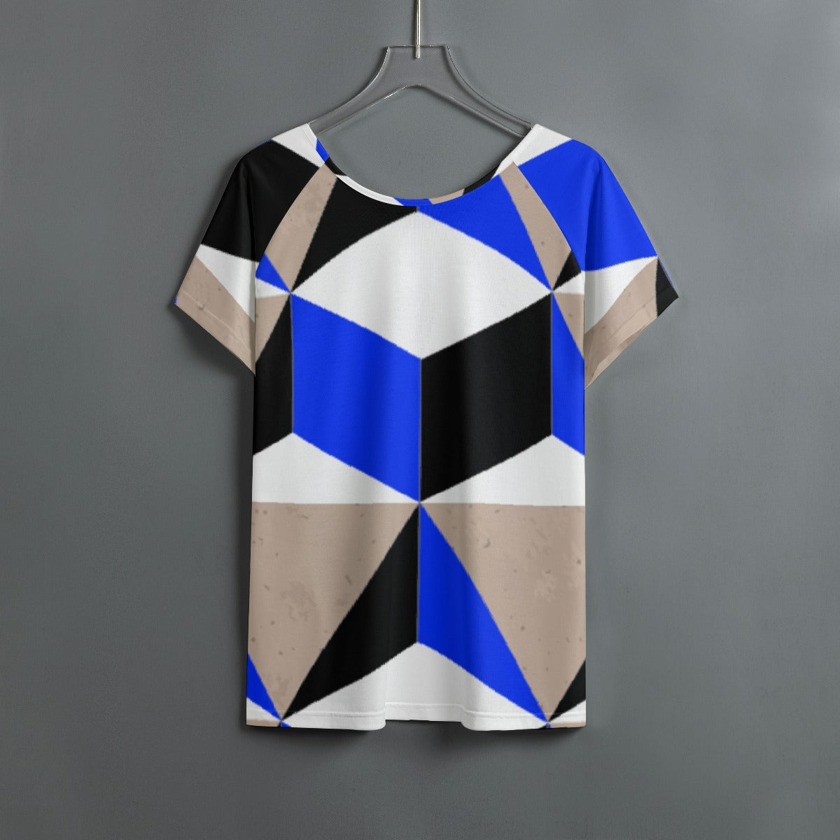 All-Over Print Women's Round Neck T-shirt With Raglan Sleeve