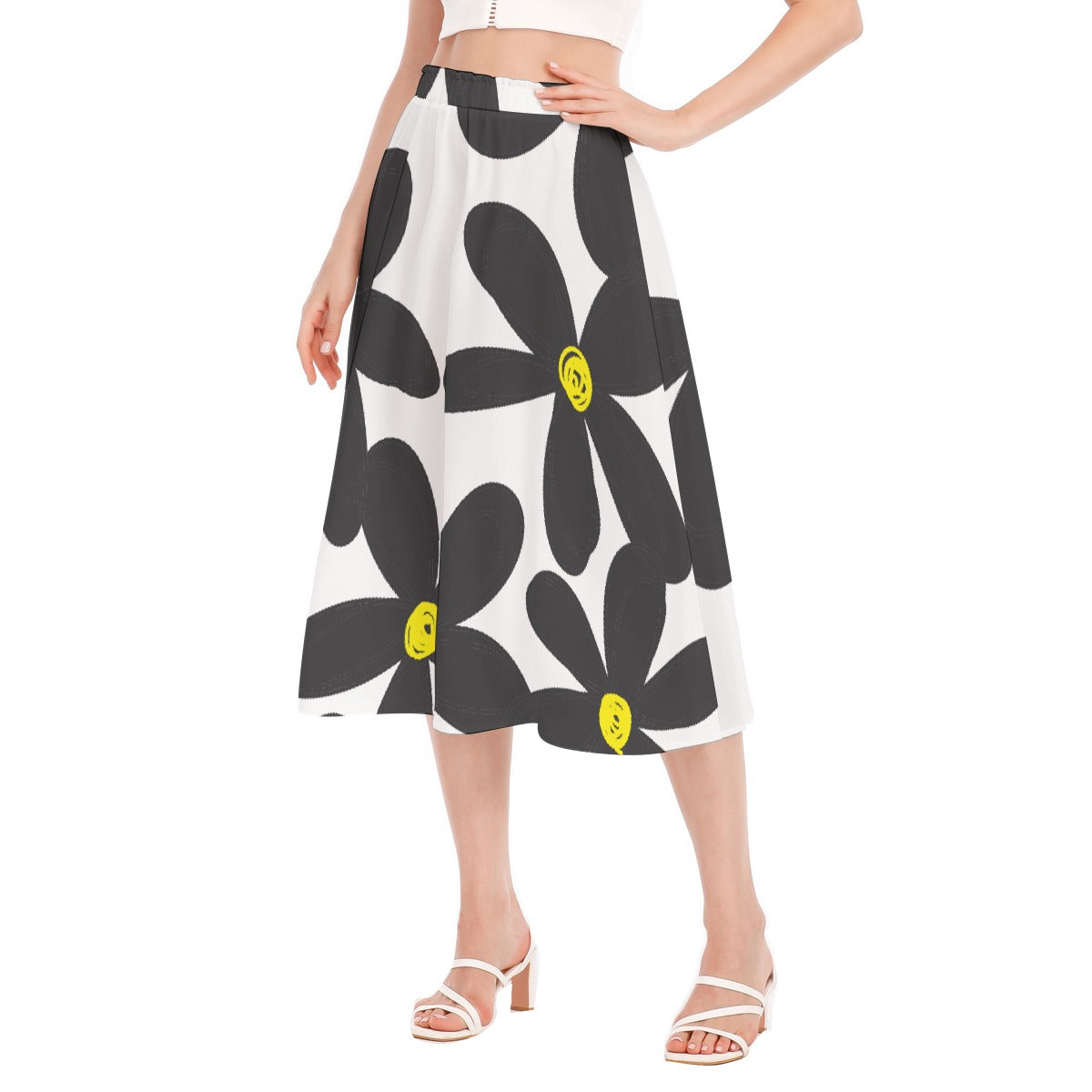 All-Over Print Women's Long Section Chiffon Skirt