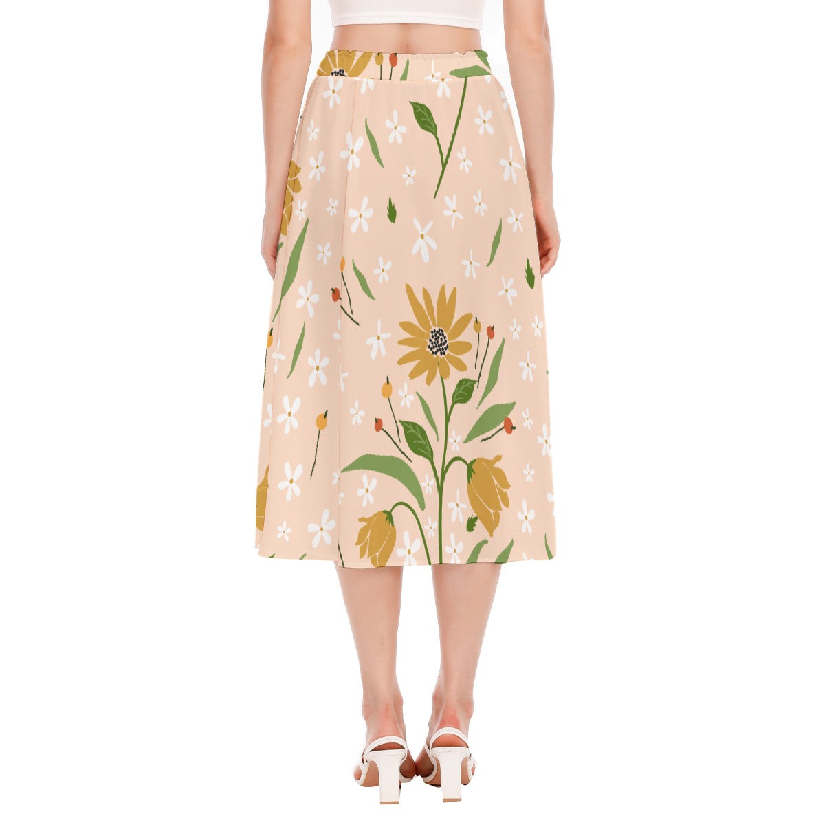 All-Over Print Women's Long Section Chiffon Skirt