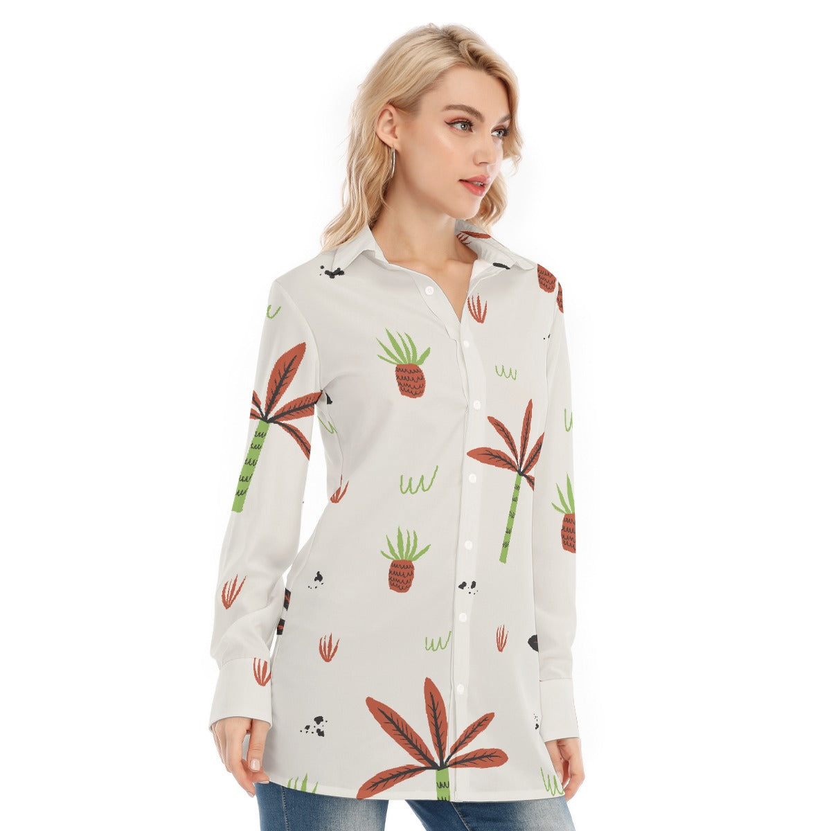 All-Over Print Women's Long Shirt