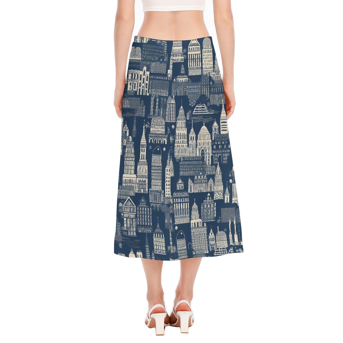 All-Over Print Women's High Slit Long Skirt