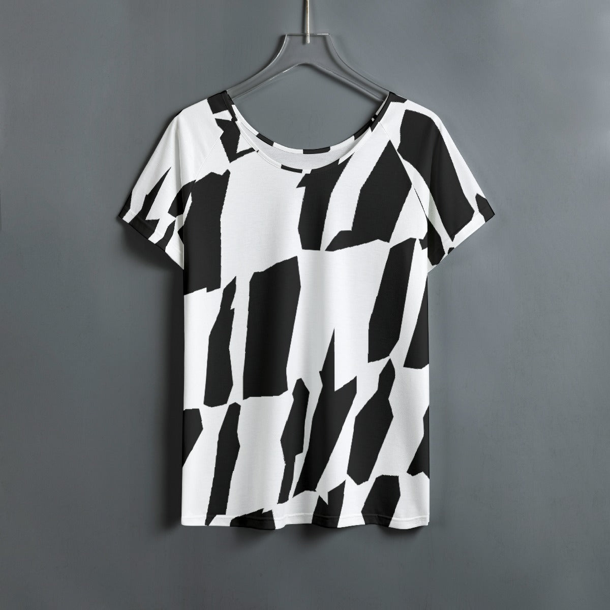 All-Over Print Women's Round Neck T-shirt With Raglan Sleeve