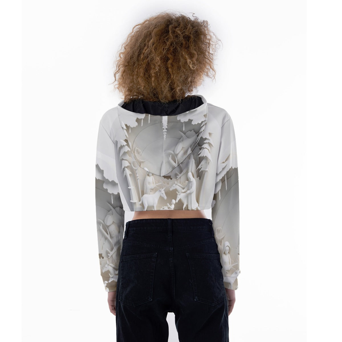 All-Over Print Women's Crop Top Hoodie