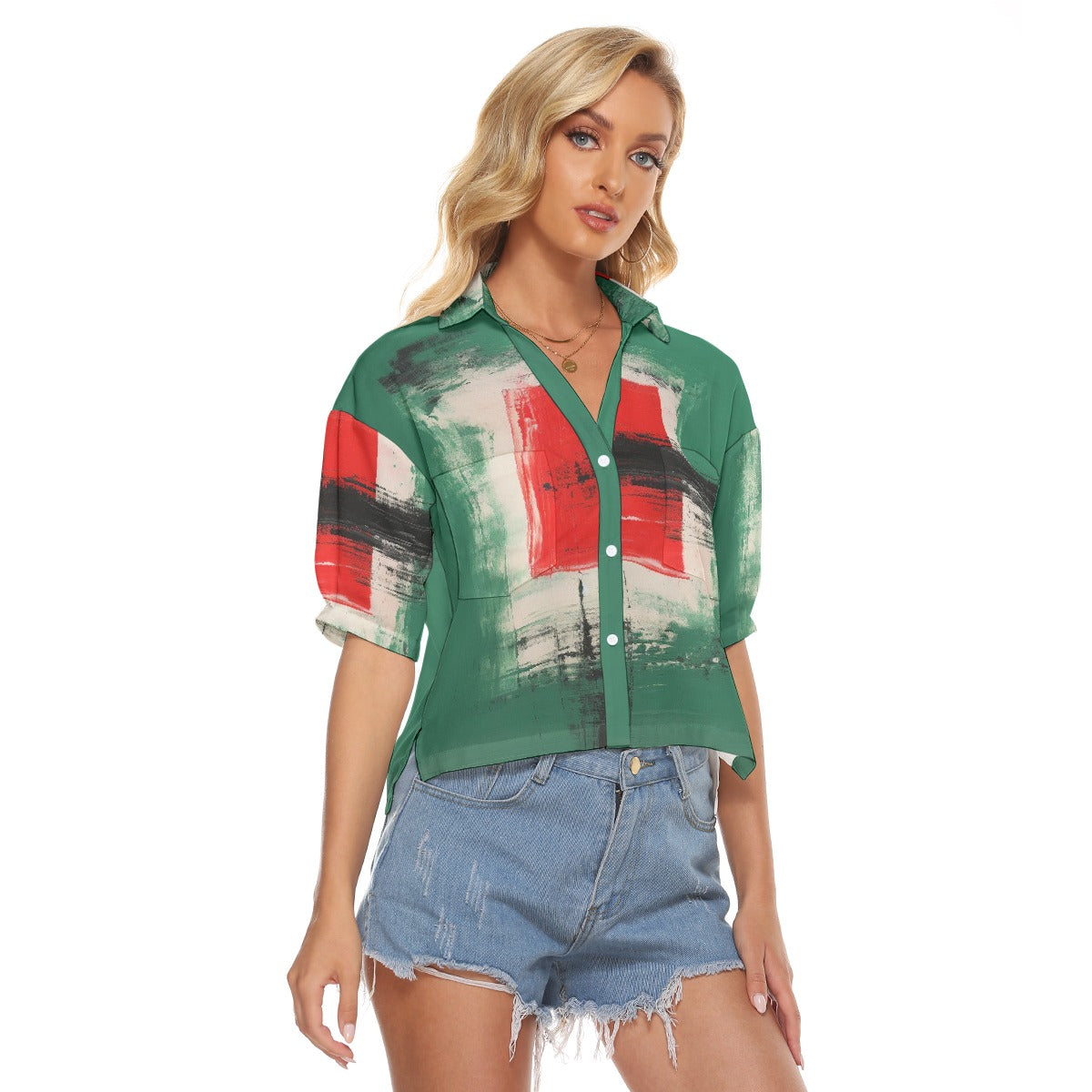 All-Over Print Women's V-neck Shirts