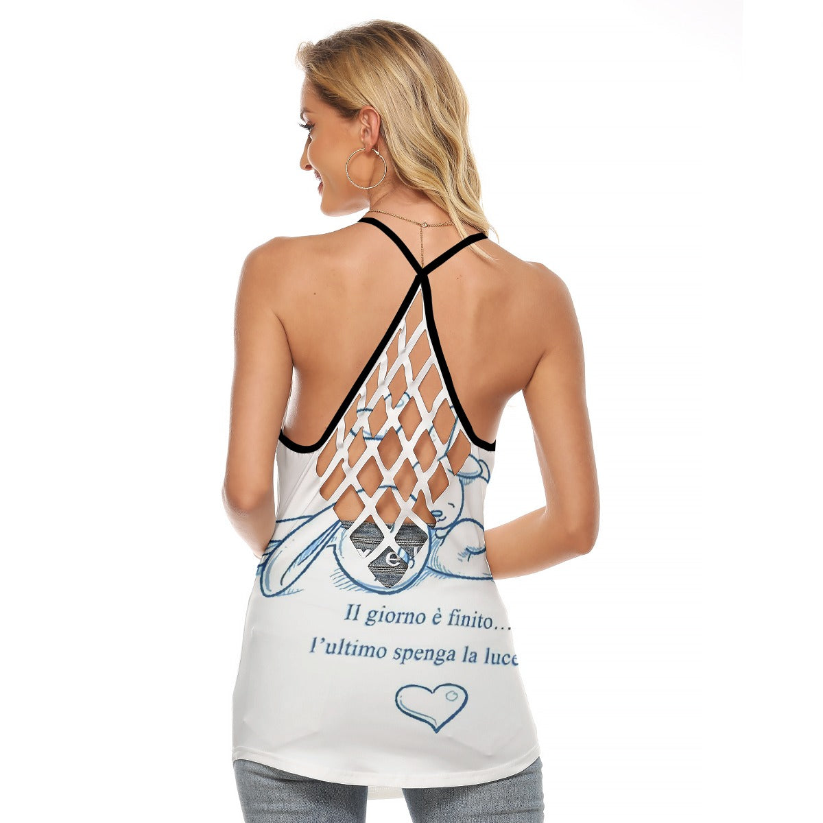 All-Over Print Women's Criss-Cross Open Back Tank Top