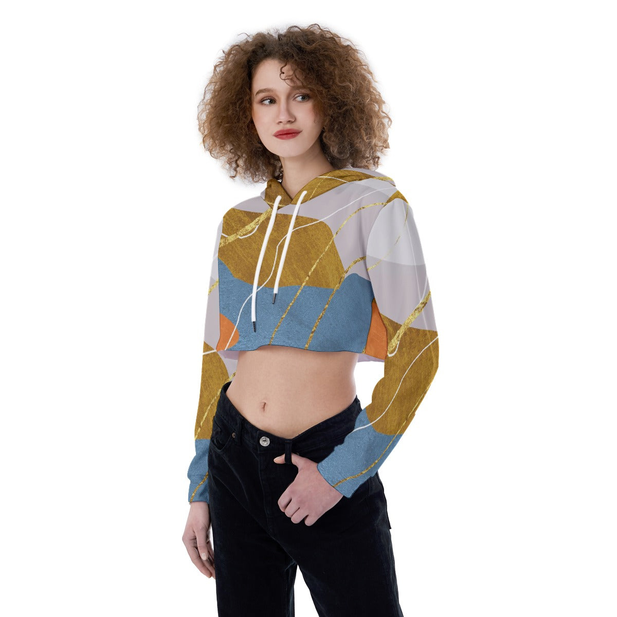 All-Over Print Women's Crop Top Hoodie