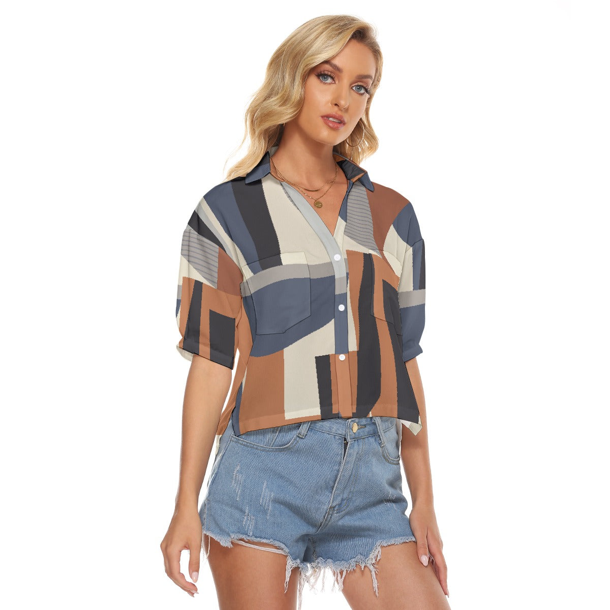 All-Over Print Women's V-neck Shirts