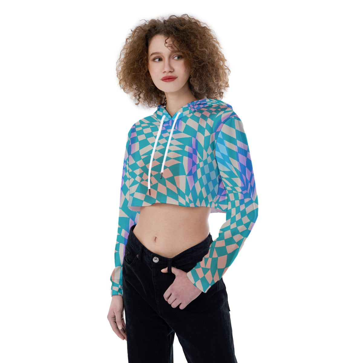 All-Over Print Women's Crop Top Hoodie