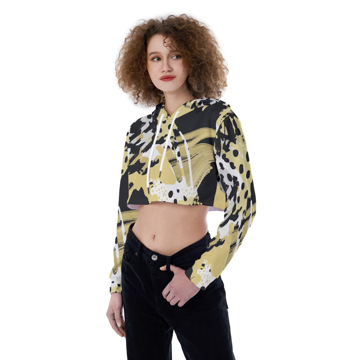 All-Over Print Women's Crop Top Hoodie