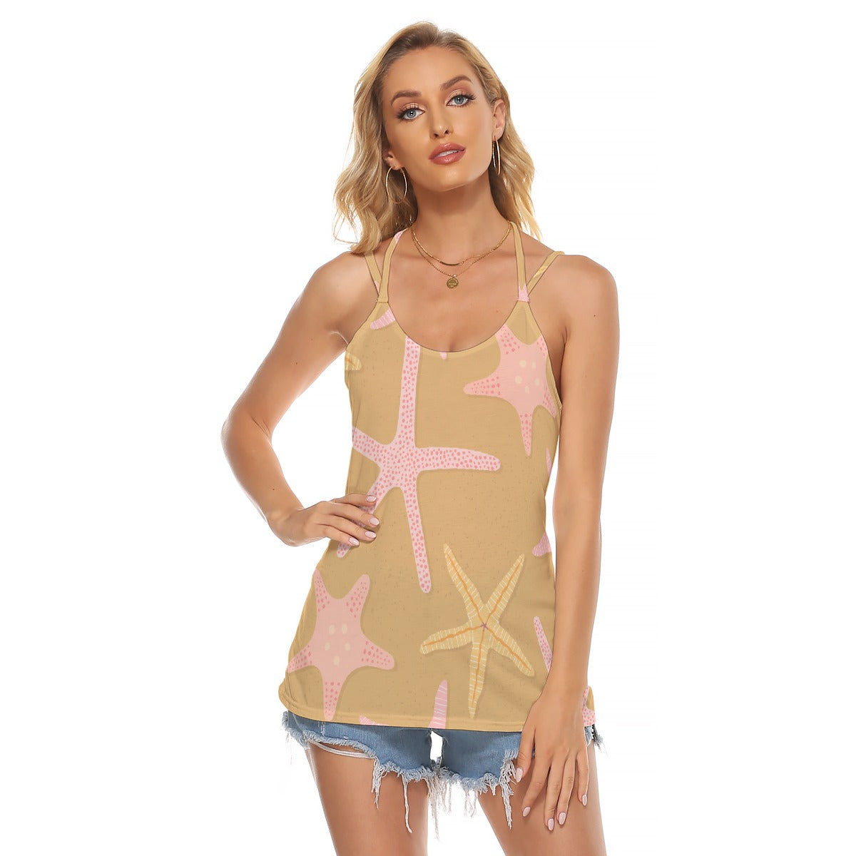 All-Over Print Women's Halter Top With Backless