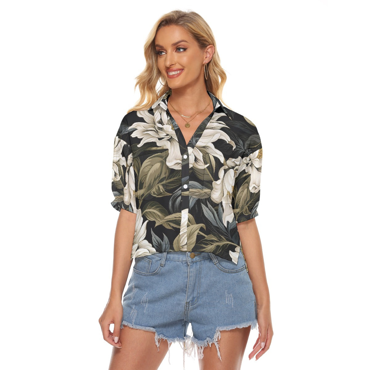 All-Over Print Women's V-neck Shirts