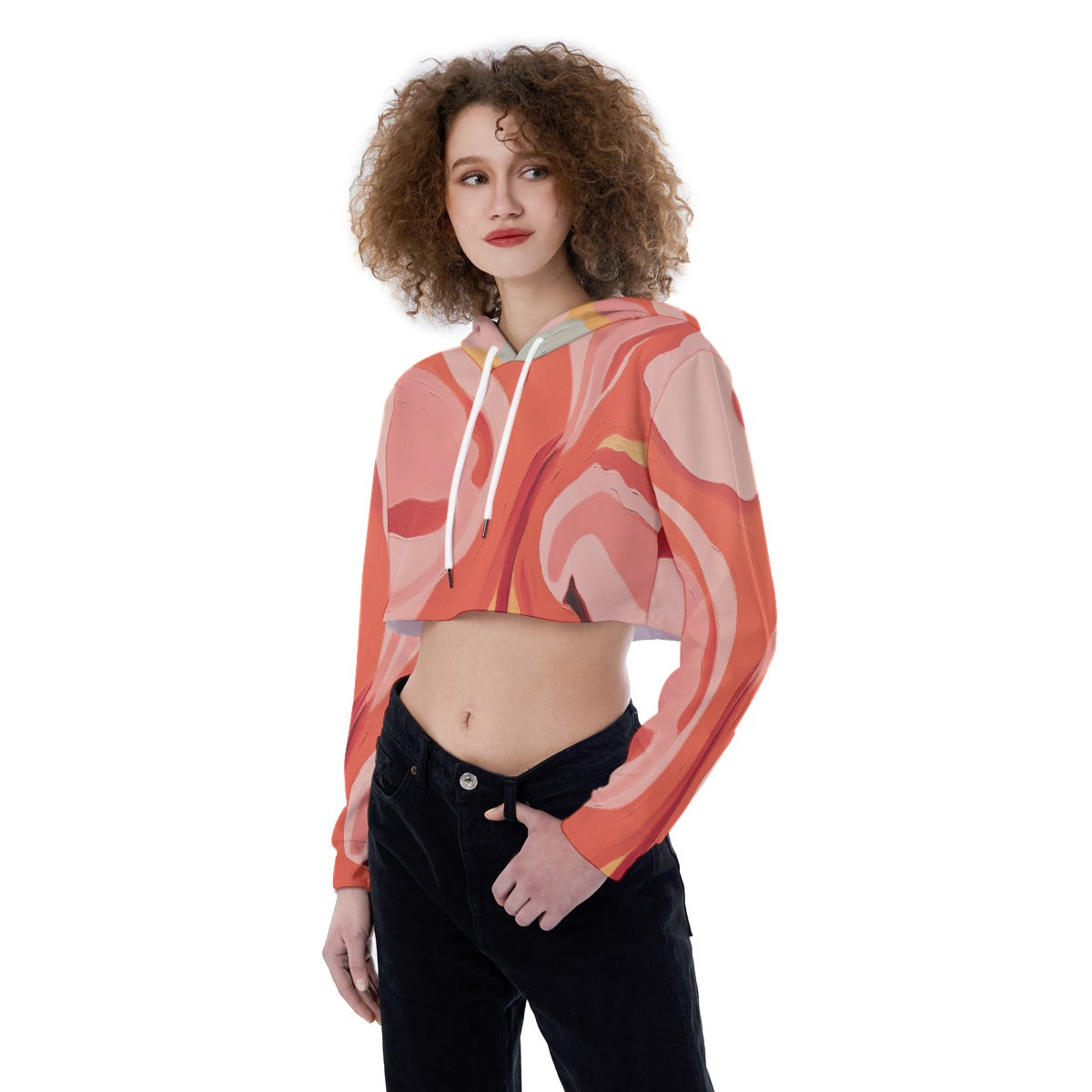 All-Over Print Women's Crop Top Hoodie