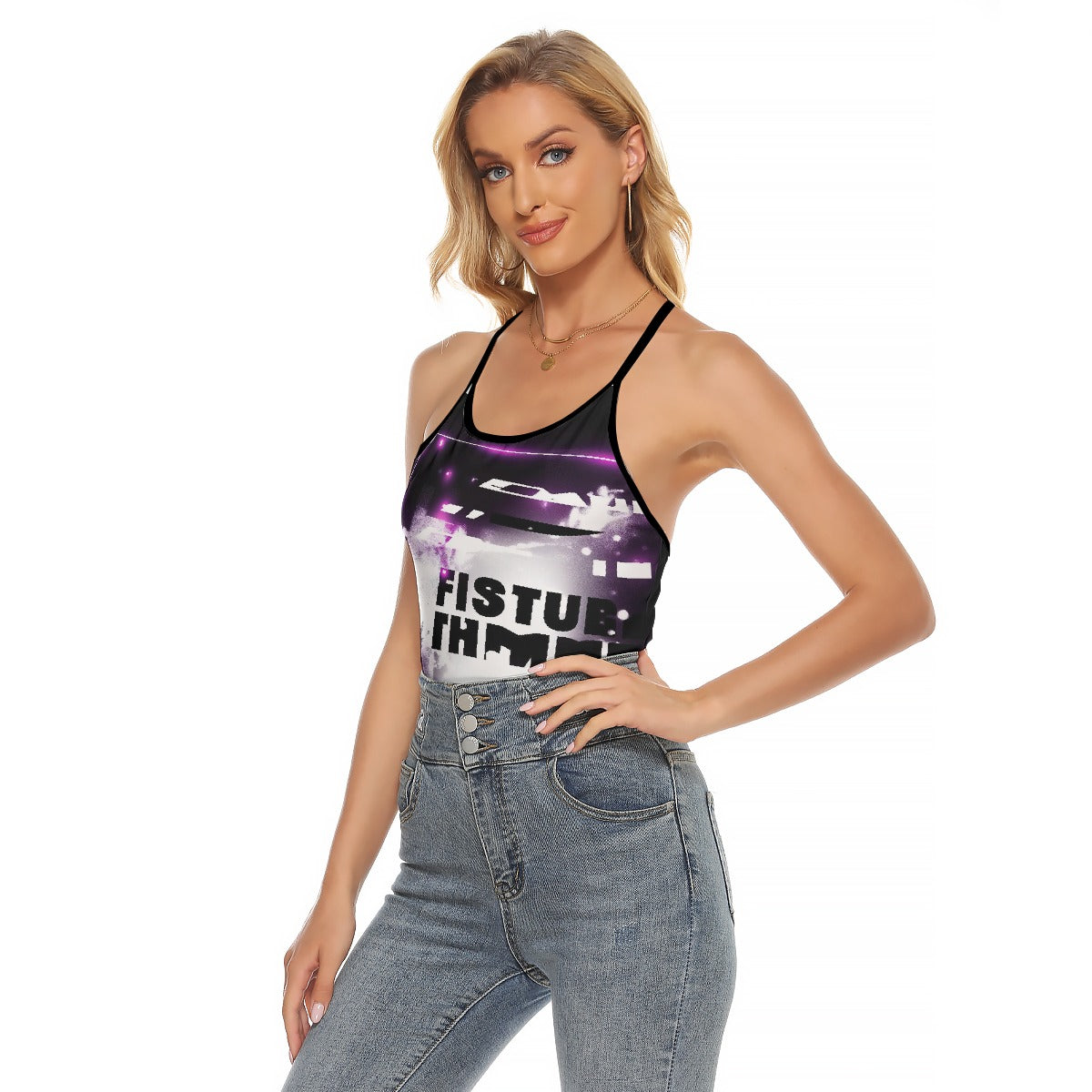 All-Over Print Women's Criss-Cross Open Back Tank Top