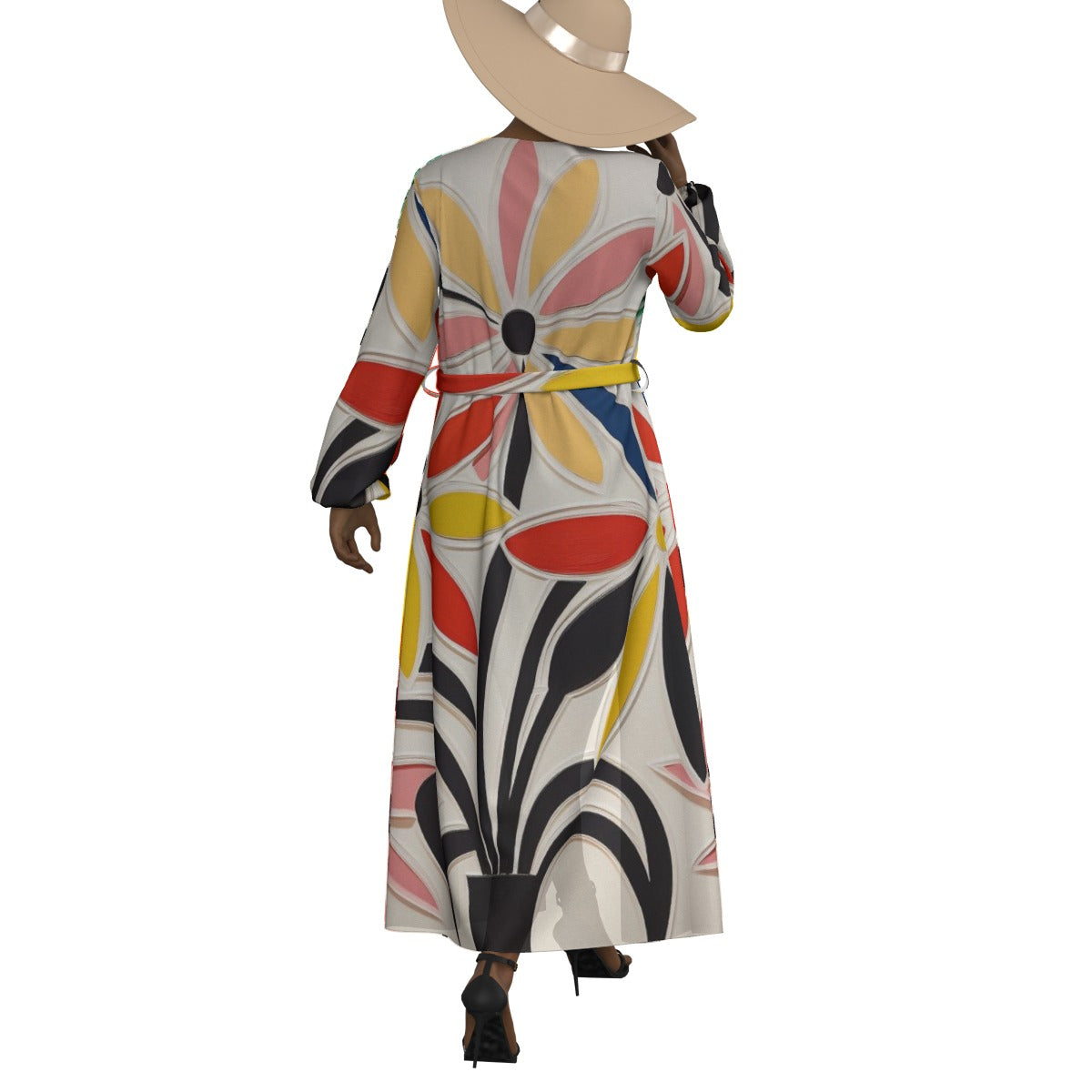 All-Over Print Women's Lace-up Chiffon Robe