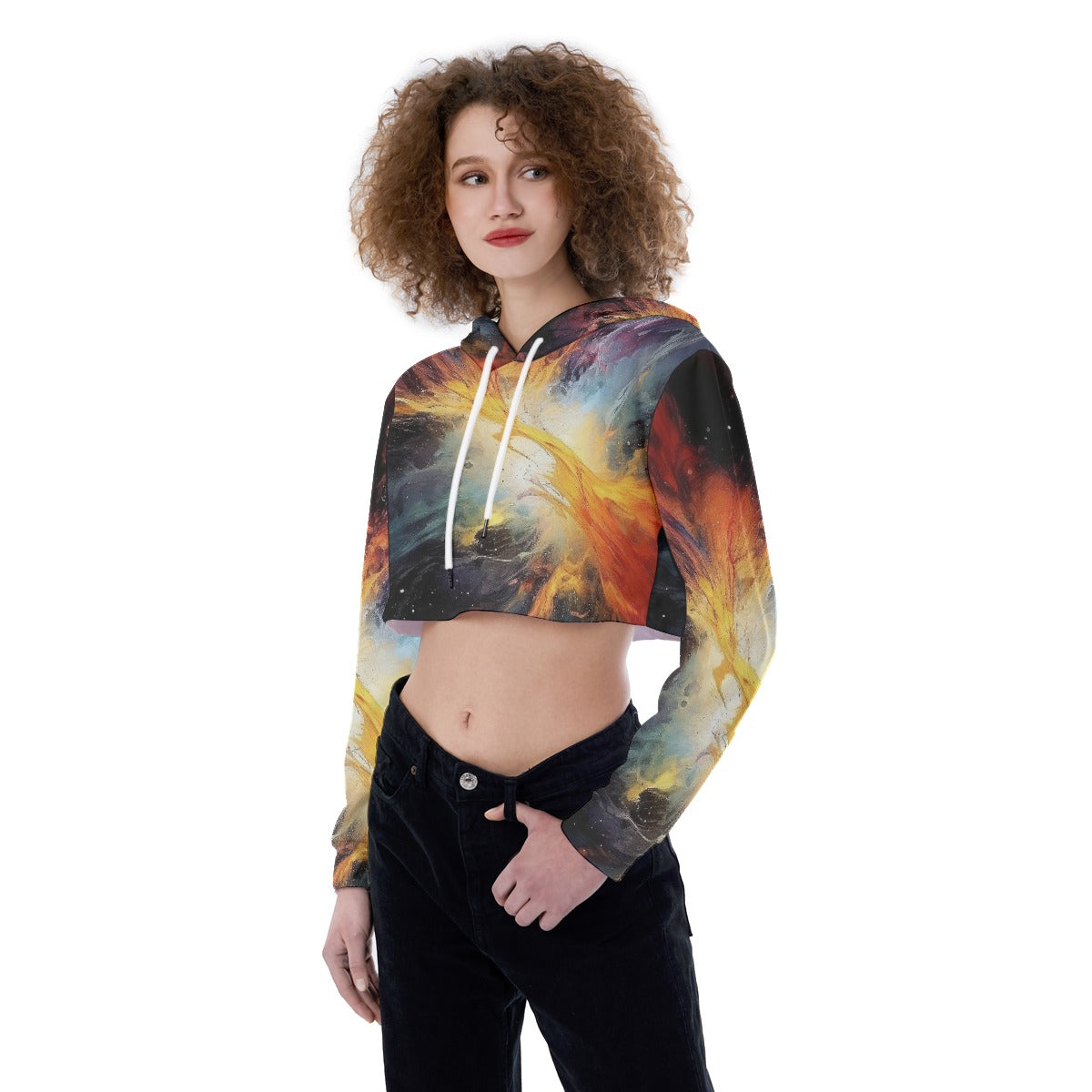 All-Over Print Women's Crop Top Hoodie