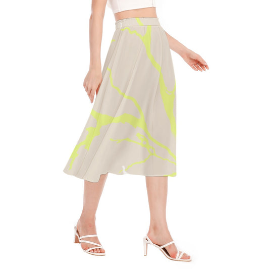 All-Over Print Women's Long Section Chiffon Skirt