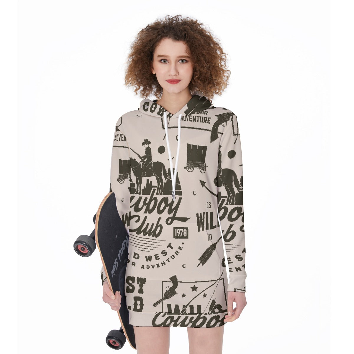 All-Over Print Women's Long Hoodie