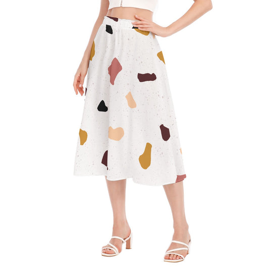 All-Over Print Women's Long Section Chiffon Skirt
