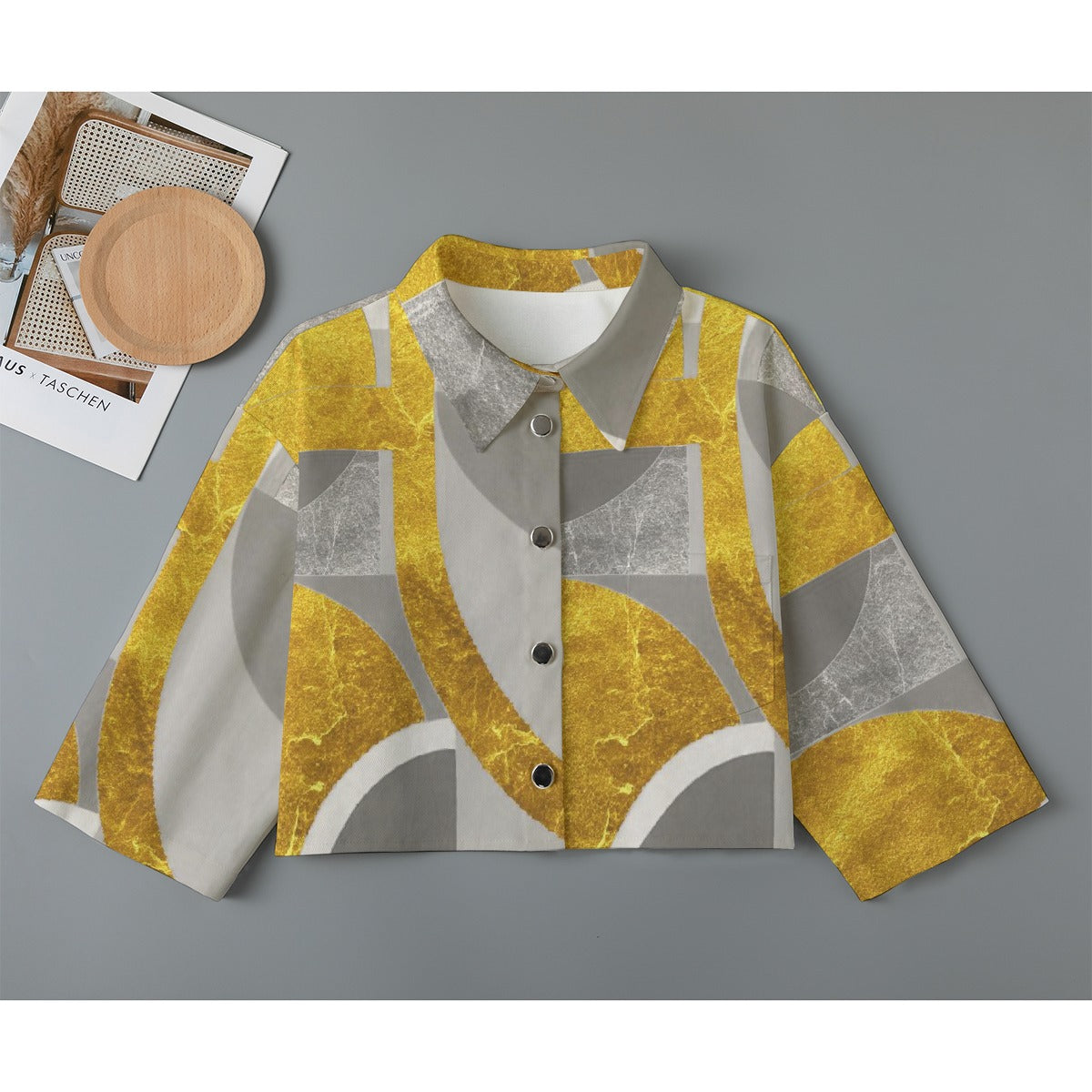 All-Over Print Women's Cropped Jacket | 245GSM Cotton