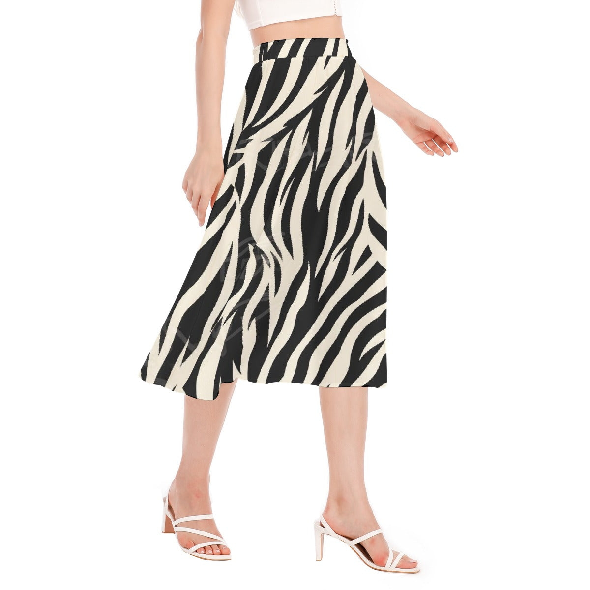All-Over Print Women's Long Section Chiffon Skirt