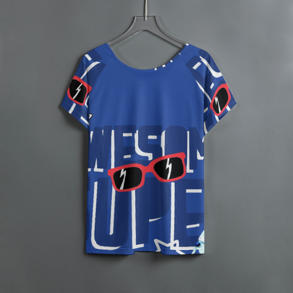 All-Over Print Women's Round Neck T-shirt With Raglan Sleeve
