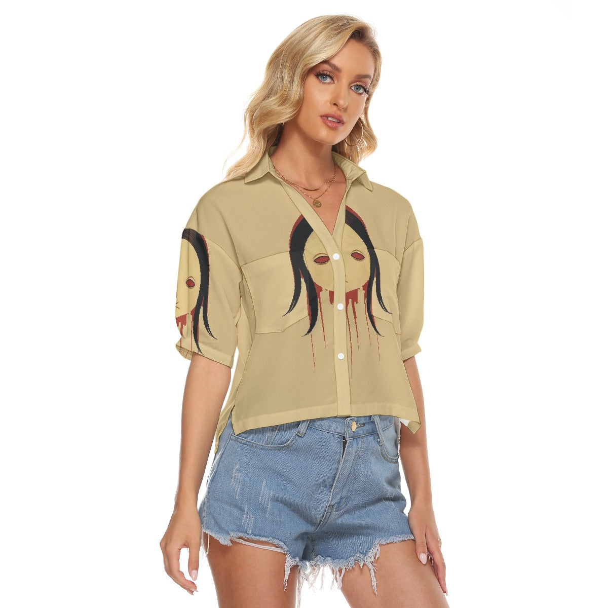 All-Over Print Women's V-neck Shirts