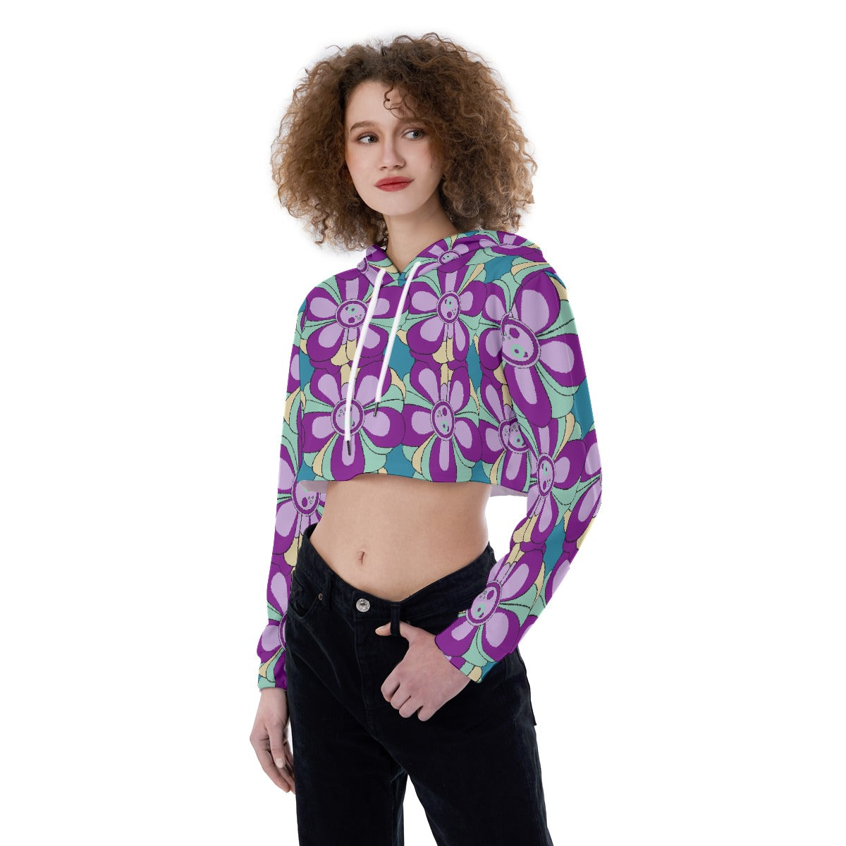 All-Over Print Women's Crop Top Hoodie