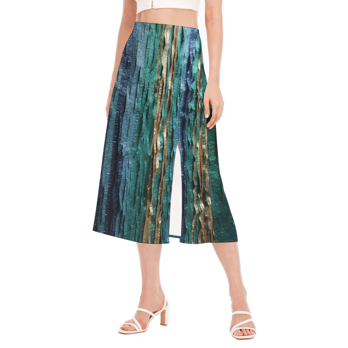 All-Over Print Women's High Slit Long Skirt